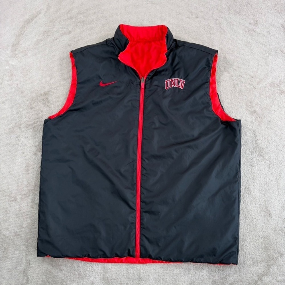 Nike Reversible x UNLV Runnin Rebels Vest Men XL Full Zip Windbreaker Golf